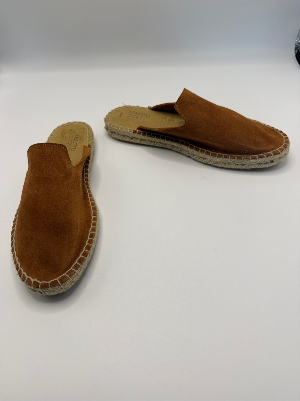 UBuntu Life Slip-On Leather Espadrille Mules Shoes 7.5